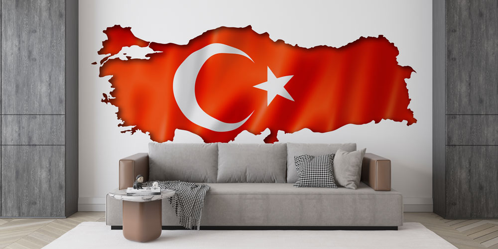 Türkiye Haritalı Bayrak Duvar Kağıdı 7763