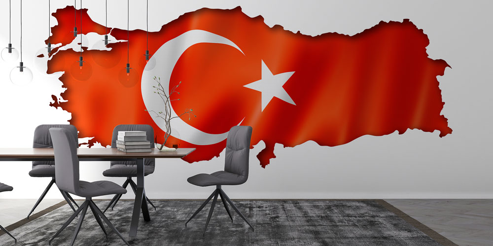 Türkiye Haritalı Bayrak Duvar Kağıdı 7763