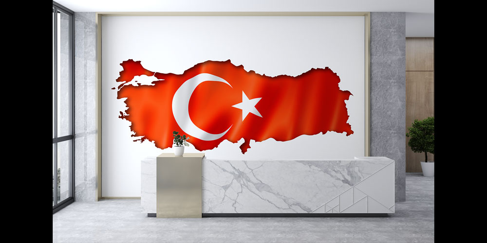Türkiye Haritalı Bayrak Duvar Kağıdı 7763
