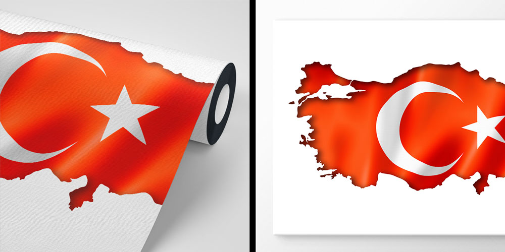 Türkiye Haritalı Bayrak Duvar Kağıdı 7763