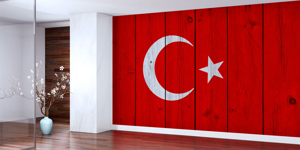 Türk Bayrağı Ahşap Dokulu Duvar Kaplaması – Doğal Doku ve Milli Sanat 7754