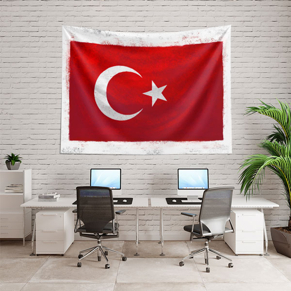 Vintage Türk Bayrağı Duvar Örtüsü 7764