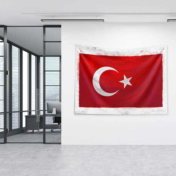 Vintage Türk Bayrağı Duvar Örtüsü 7764