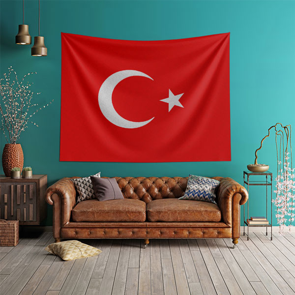 Minimal Türk Bayrağı Duvar Örtüsü 7766