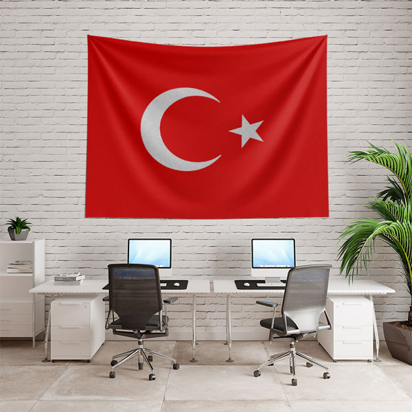 Minimal Türk Bayrağı Duvar Örtüsü 7766