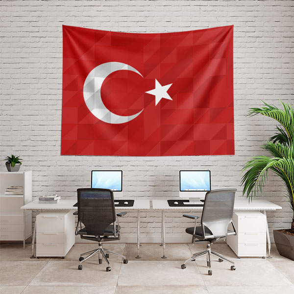 Geometrik Türk Bayrağı Duvar Örtüsü 7767