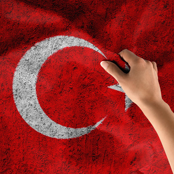 Eskitme Doku Türk Bayrağı Duvar Örtüsü 7771