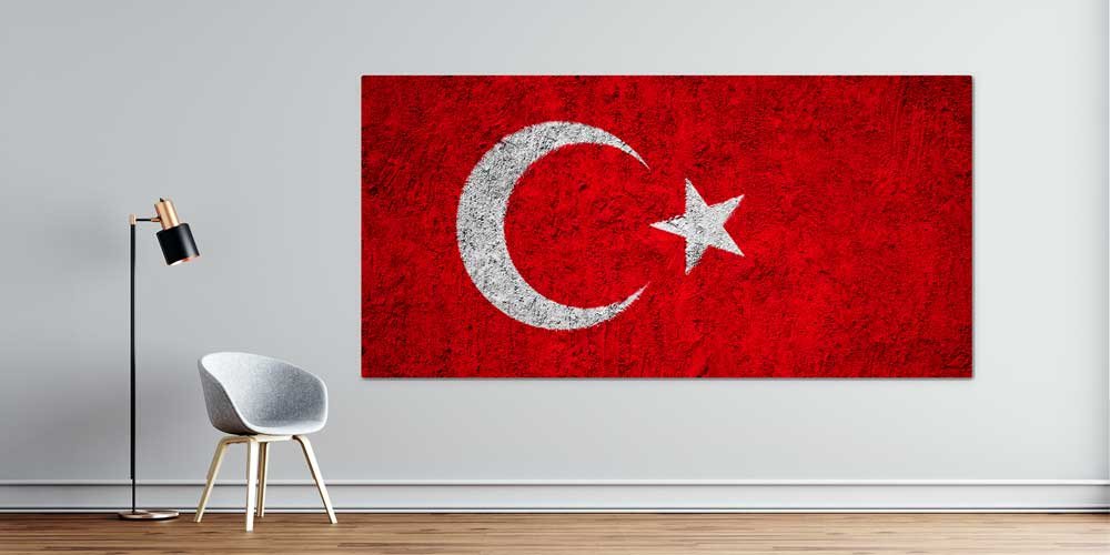 turk-bayragi-duvar-panosu-7863-00 Doku Efektli Türk Bayrağı Duvar Panosu Büyük Ebatlı Dekoratif Baskı 7863