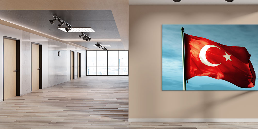 Türk Bayrağı Duvar Dekoru Büyük Ebatlı Dekoratif Baskı 7856