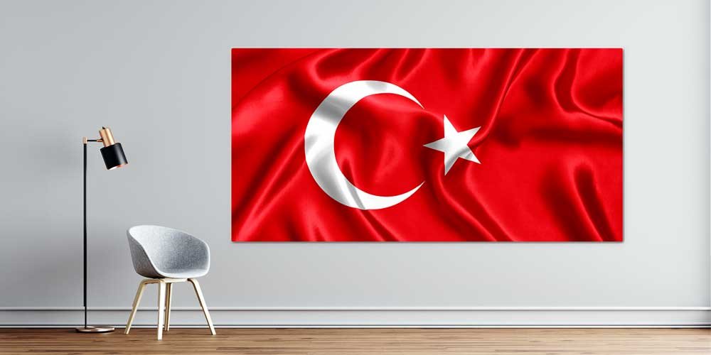turk-bayragi-duvar-sanati-7860-00 Saten Dokulu Türk Bayrağı Duvar Dekoru Büyük Ebatlı Dekoratif Baskı 7860