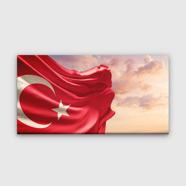 Türk Bayrağı Gün Batımı Kanvas Tablo Duvar Dekoru – 7738
