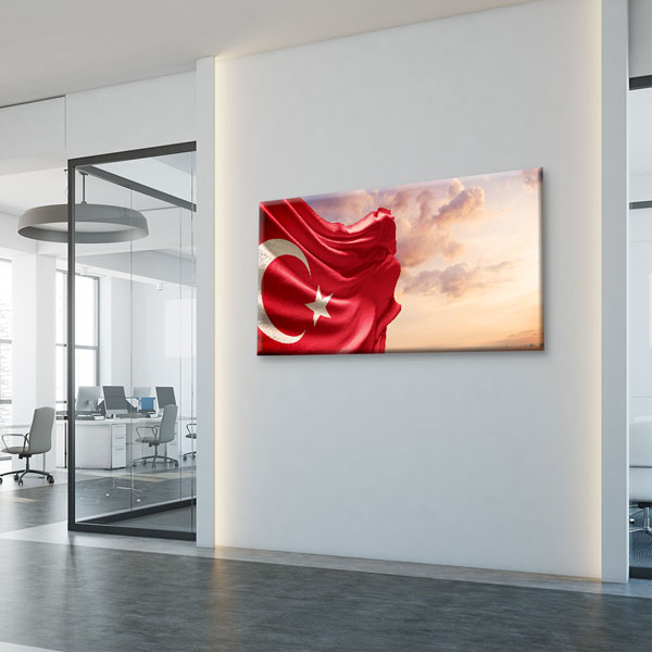Türk Bayrağı Gün Batımı Kanvas Tablo Duvar Dekoru – 7738