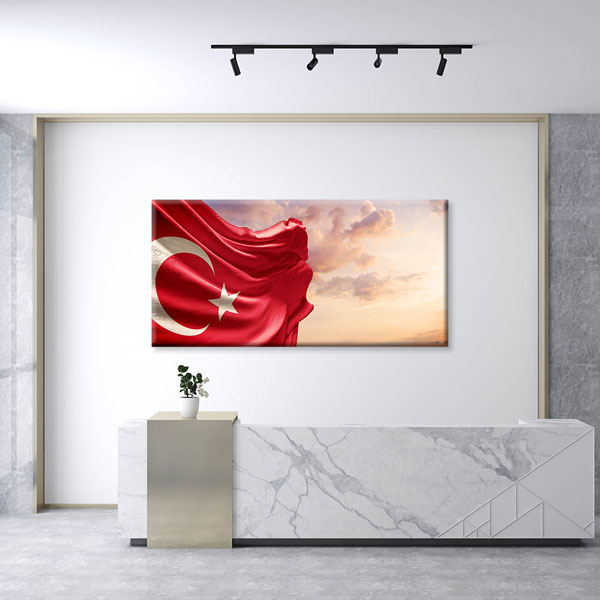 Türk Bayrağı Gün Batımı Kanvas Tablo Duvar Dekoru – 7738