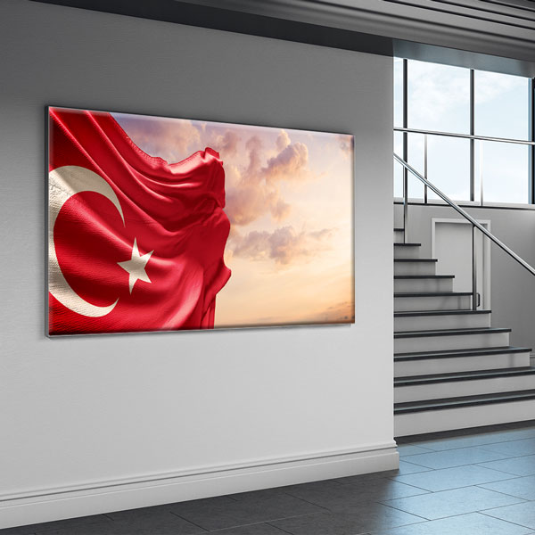 Türk Bayrağı Gün Batımı Kanvas Tablo Duvar Dekoru – 7738