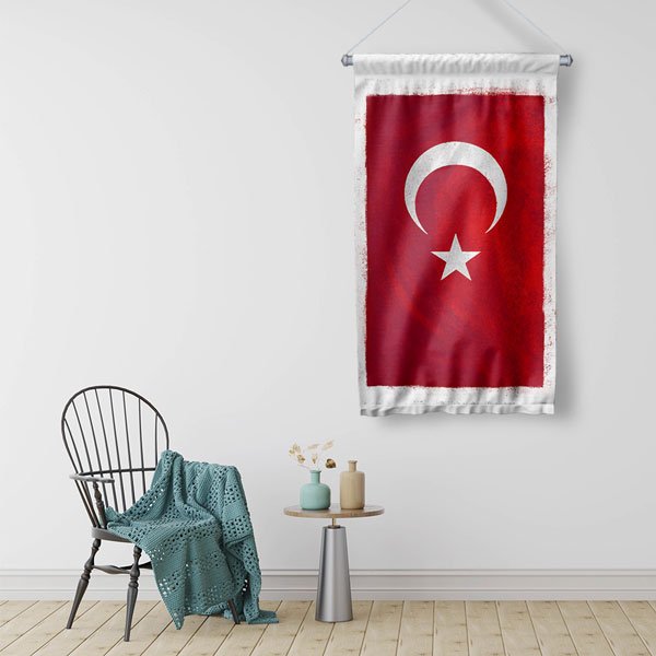 turk-bayragi-flama-7776-02 Vintage Türk Bayrağı Duvar Flaması 7776
