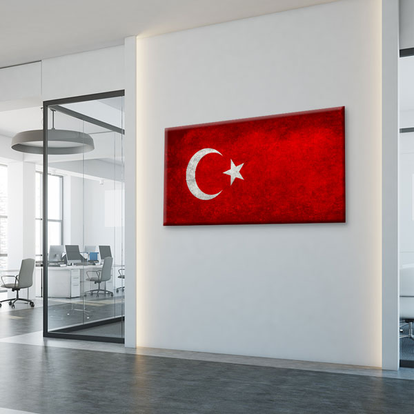 Klasik Türk Bayrağı Kanvas Tablo Vatan Temalı Duvar Dekoru – 7739