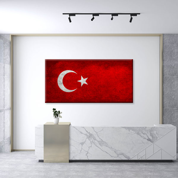 Klasik Türk Bayrağı Kanvas Tablo Vatan Temalı Duvar Dekoru – 7739