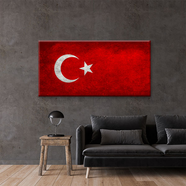Klasik Türk Bayrağı Kanvas Tablo Vatan Temalı Duvar Dekoru – 7739