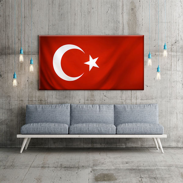 Dalgalanan Türk Bayrağı Kanvas Tablo Vatan Temalı Duvar Dekoru – 7740