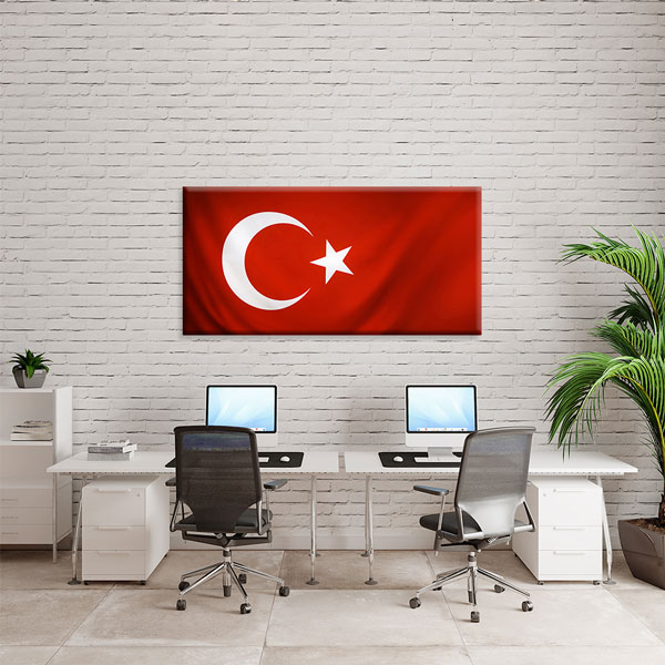 Dalgalanan Türk Bayrağı Kanvas Tablo Vatan Temalı Duvar Dekoru – 7740