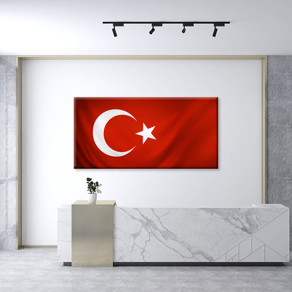 Dalgalanan Türk Bayrağı Kanvas Tablo Vatan Temalı Duvar Dekoru – 7740