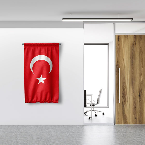 Klasik Türk Bayrağı Duvar Flaması Kumaş Baskı 7782