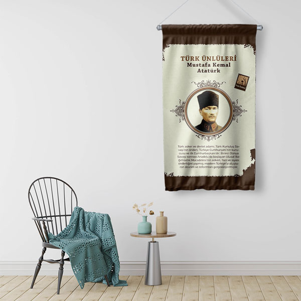 Mustafa Kemal Atatürk Duvar Flaması 8160