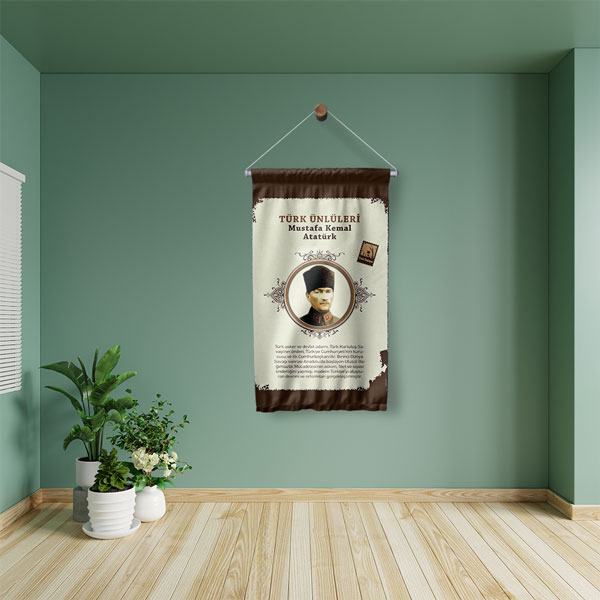 Mustafa Kemal Atatürk Duvar Flaması 8160
