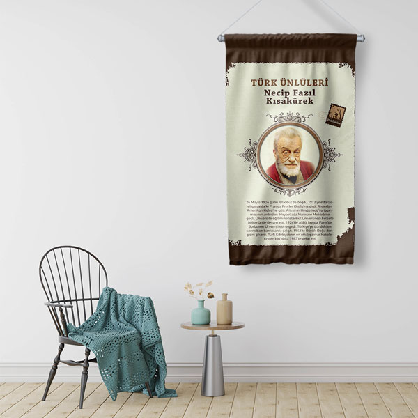 turk-buyukleri-duvar-dekoru-8162-01 Necip Fazıl Kısakürek Duvar Flaması 8162