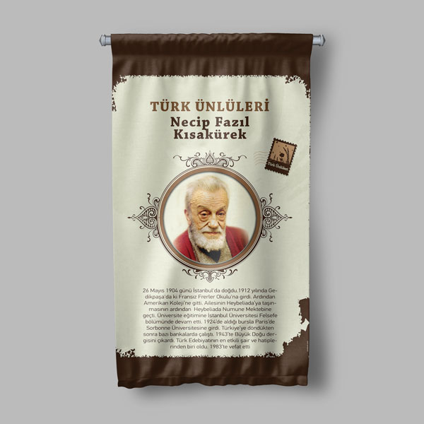 turk-buyukleri-duvar-dekoru-8162-04 Necip Fazıl Kısakürek Duvar Flaması 8162