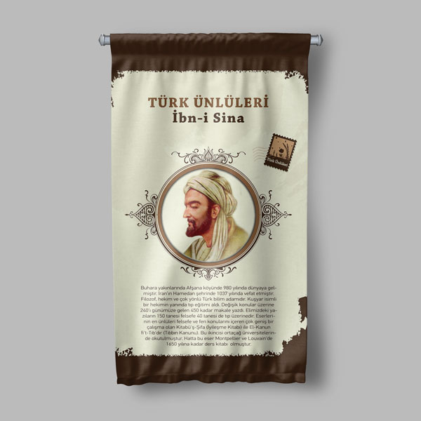 İbn-i Sina Temalı Türk Büyükleri Flaması 8152