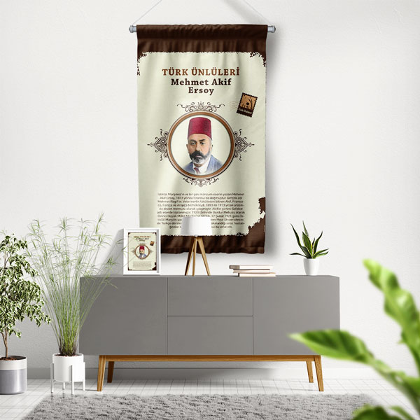 Mehmet Akif Ersoy Duvar Flaması 8157