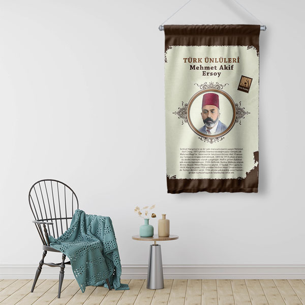 Mehmet Akif Ersoy Duvar Flaması 8157