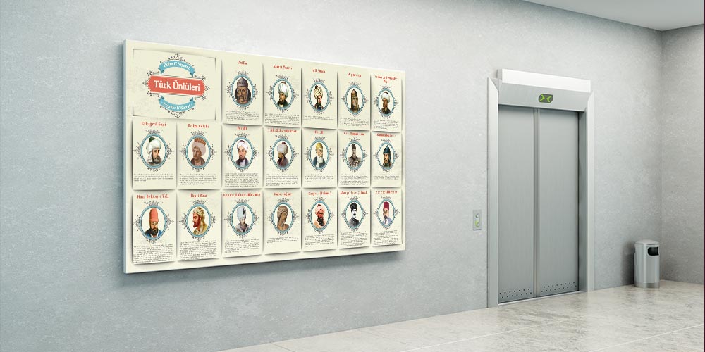 Türk Ünlüleri Tarihi Duvar Panosu F-132