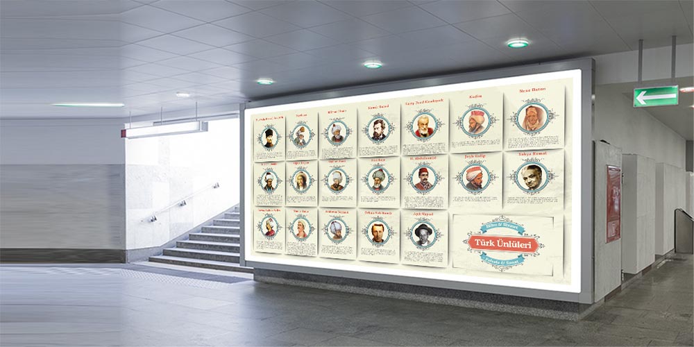 Türk Ünlüleri Tarihi Duvar Panosu F-132