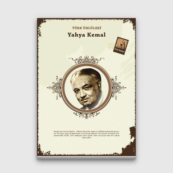 turk-buyukleri-duvar-tablosu-f-599-00 Yahya Kemal Beyatlı Türk Büyüğü Tablosu – F-599