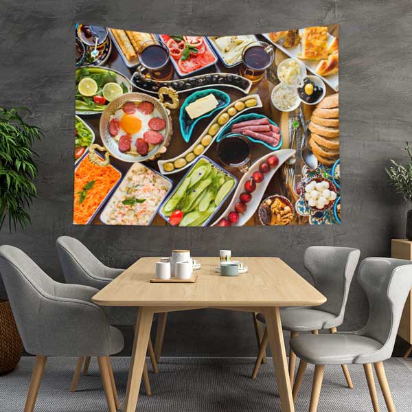 Türk Kahvaltısı Temalı Duvar Örtüsü 12574