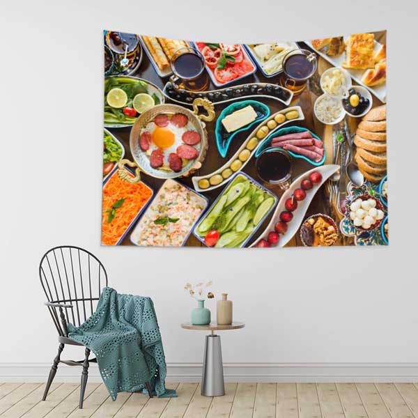 Türk Kahvaltısı Temalı Duvar Örtüsü 12574