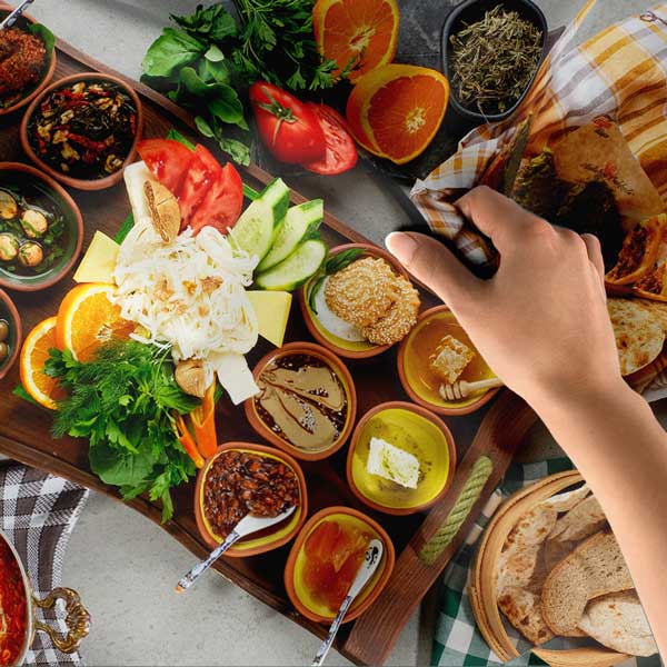 Zengin Türk Kahvaltısı Temalı Duvar Örtüsü 12575