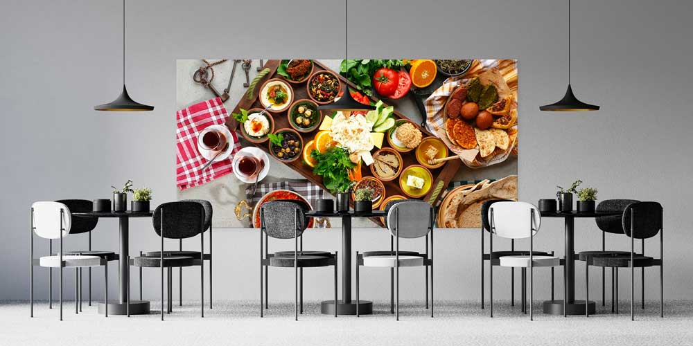turk-kahvaltisi-tablo-12469-01 Türk Kahvaltısı Temalı Büyük Ebat Duvar Dekoru – 12469