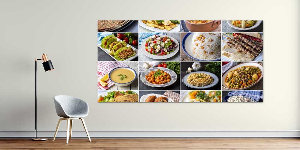 Türk Mutfağı Yemekleri Kolaj Temalı Büyük Ebat Duvar Dekoru – 12472