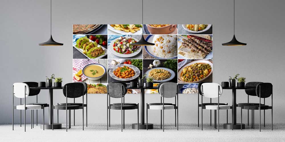 Türk Mutfağı Yemekleri Kolaj Temalı Büyük Ebat Duvar Dekoru – 12472