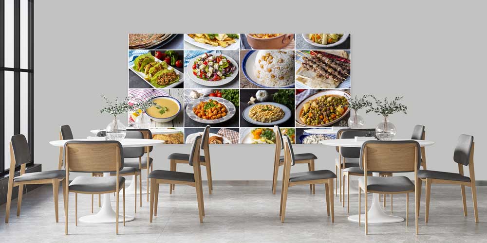 Türk Mutfağı Yemekleri Kolaj Temalı Büyük Ebat Duvar Dekoru – 12472