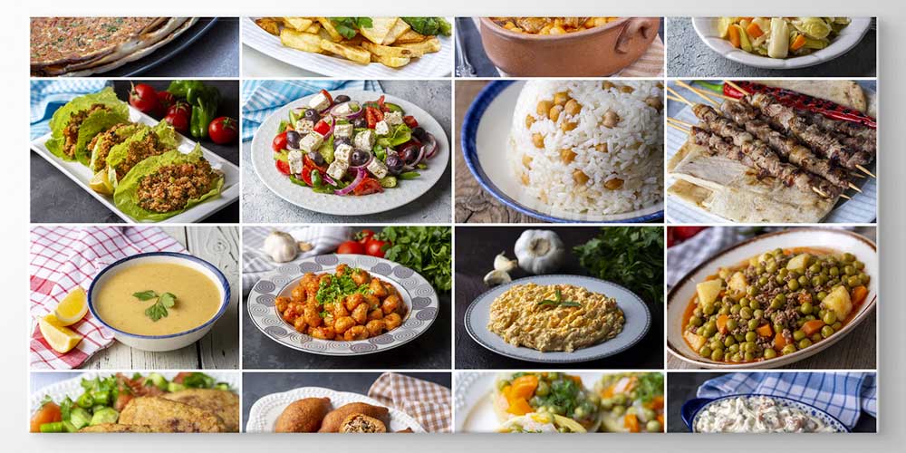 Türk Mutfağı Yemekleri Kolaj Temalı Büyük Ebat Duvar Dekoru – 12472