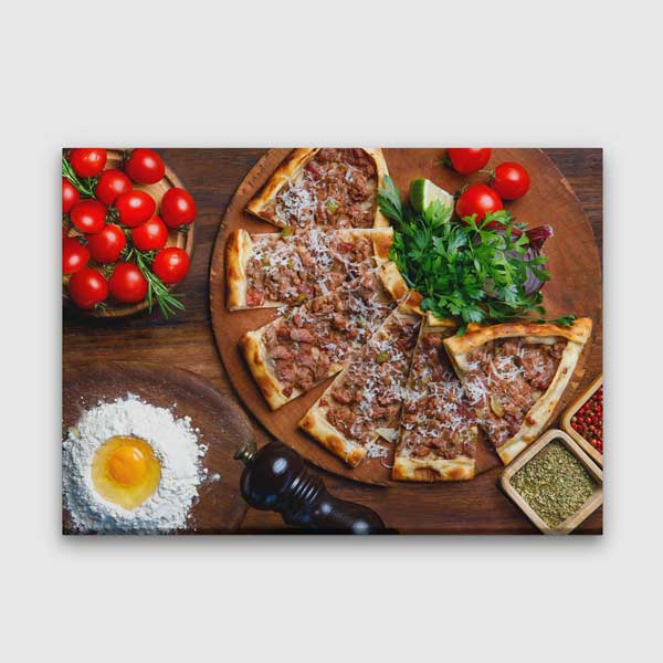 turk-mutfagi-duvar-tablolari-12179-00 Etli Pide Anadolu Mutfağı Duvar Tablosu – 12179