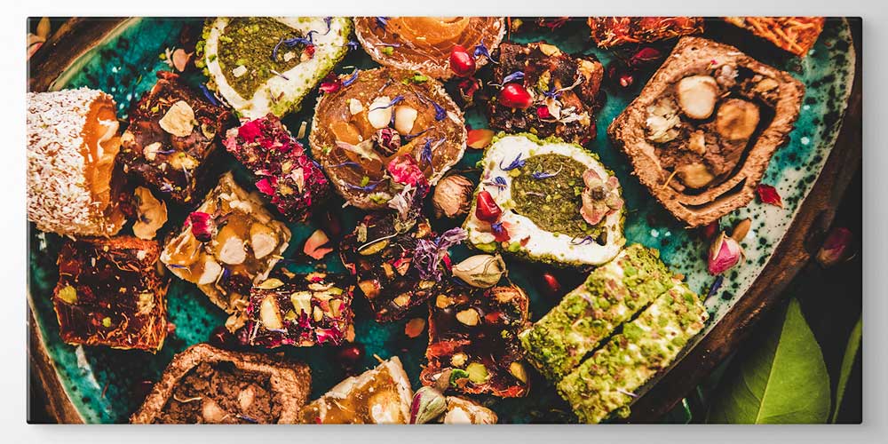 turk-mutfagi-tablolar-12468-04 Otantik Karışık Lokum Temalı Büyük Ebat Duvar Dekoru – 12468