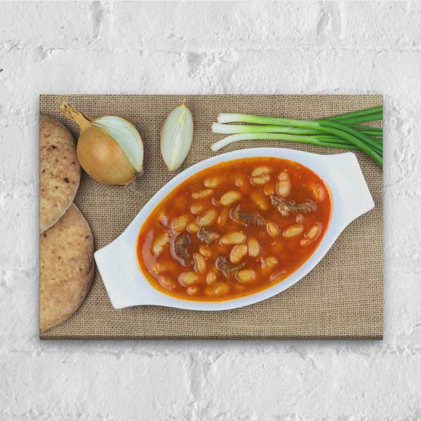 turk-mutfagi-tablolari-12177-05 Kuru Fasulye Anadolu Mutfağı Duvar Tablosu – 12177