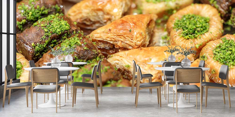 Karışık Fıstıklı Baklava Anadolu Mutfağı Duvar Kağıdı 12384