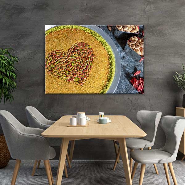 Fıstıklı Künefe Desenli Duvar Tablosu Kanvas – 12168