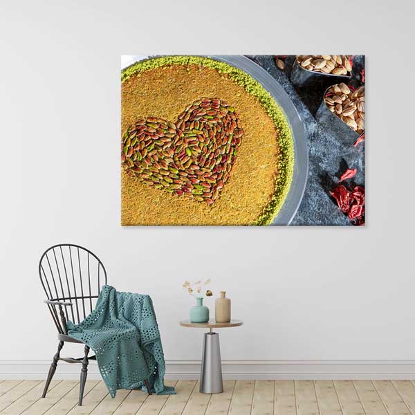 Fıstıklı Künefe Desenli Duvar Tablosu Kanvas – 12168